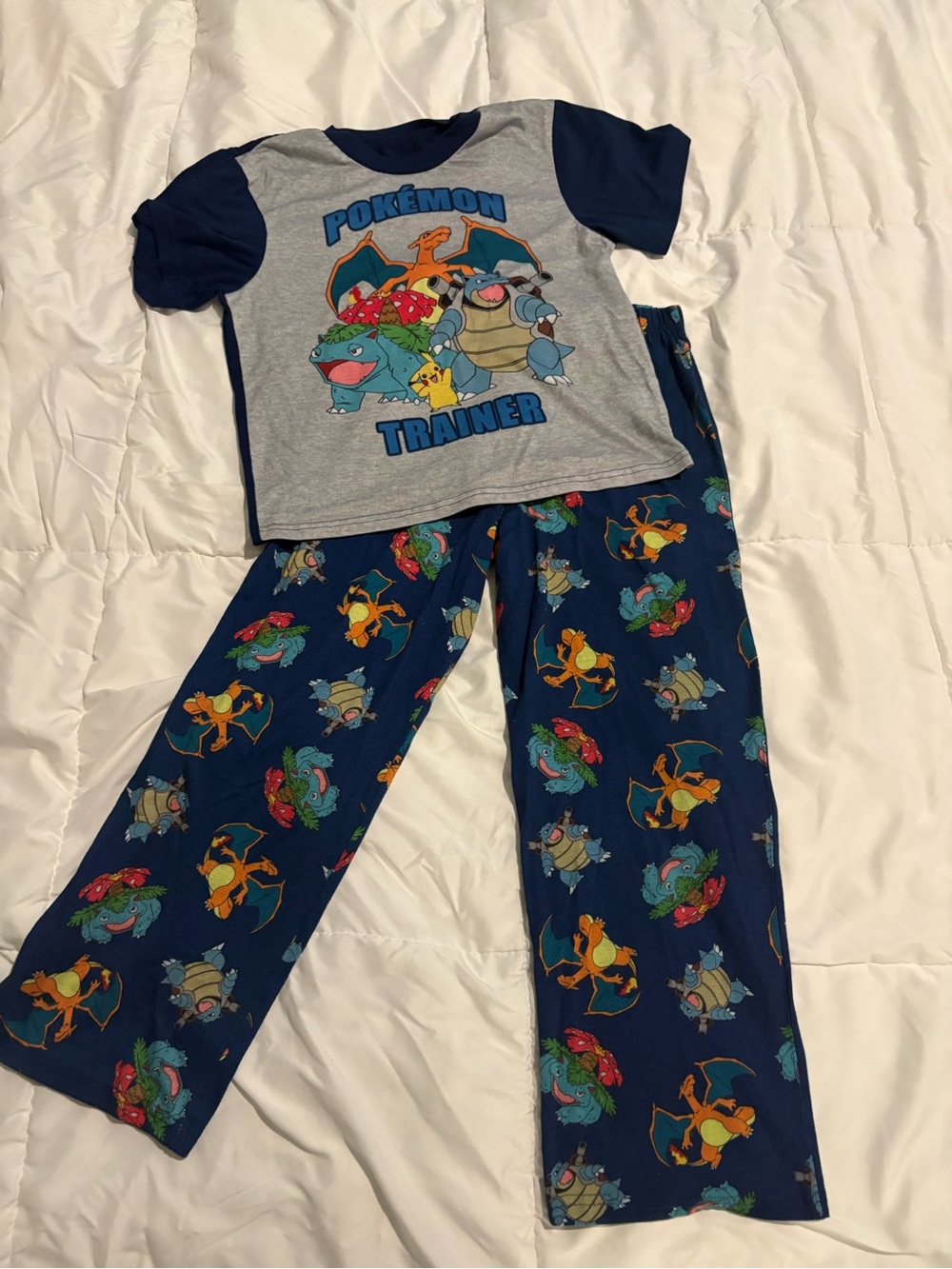 Pokemon Trainer Kids Pajama Set - Navy & Gray